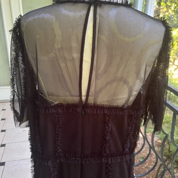 Boden Black Flutter Sleeve Maxi Gown. Size 14R. NWT. - Picture 7 of 11